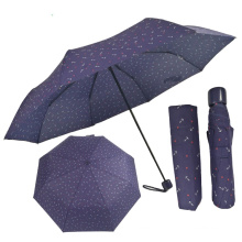 3 plit Prix Pouch Metal Stand Pongee Hand Open Blue Print Umbrella